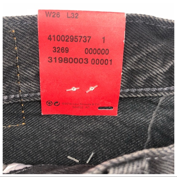 NWOT ATTACHED  Levi's 501CT Black Distressed Selvedge Jeans - Picture 6 of 8